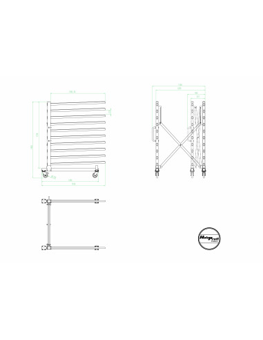 PROMO - Chariot de séchage extensible 1395 mm – 10 étagères – CHS-1395