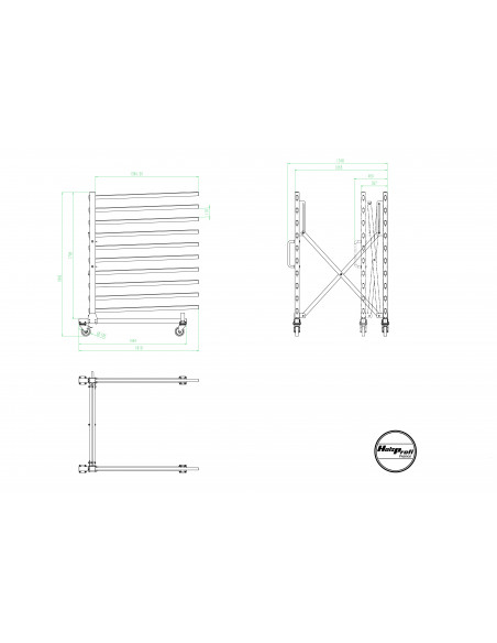 PROMO - Chariot de séchage extensible 1395 mm – 10 étagères – CHS-1395
