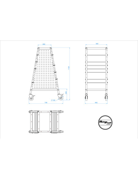 Rack à serre-joints mobile | Rangement atelier – 100 kg